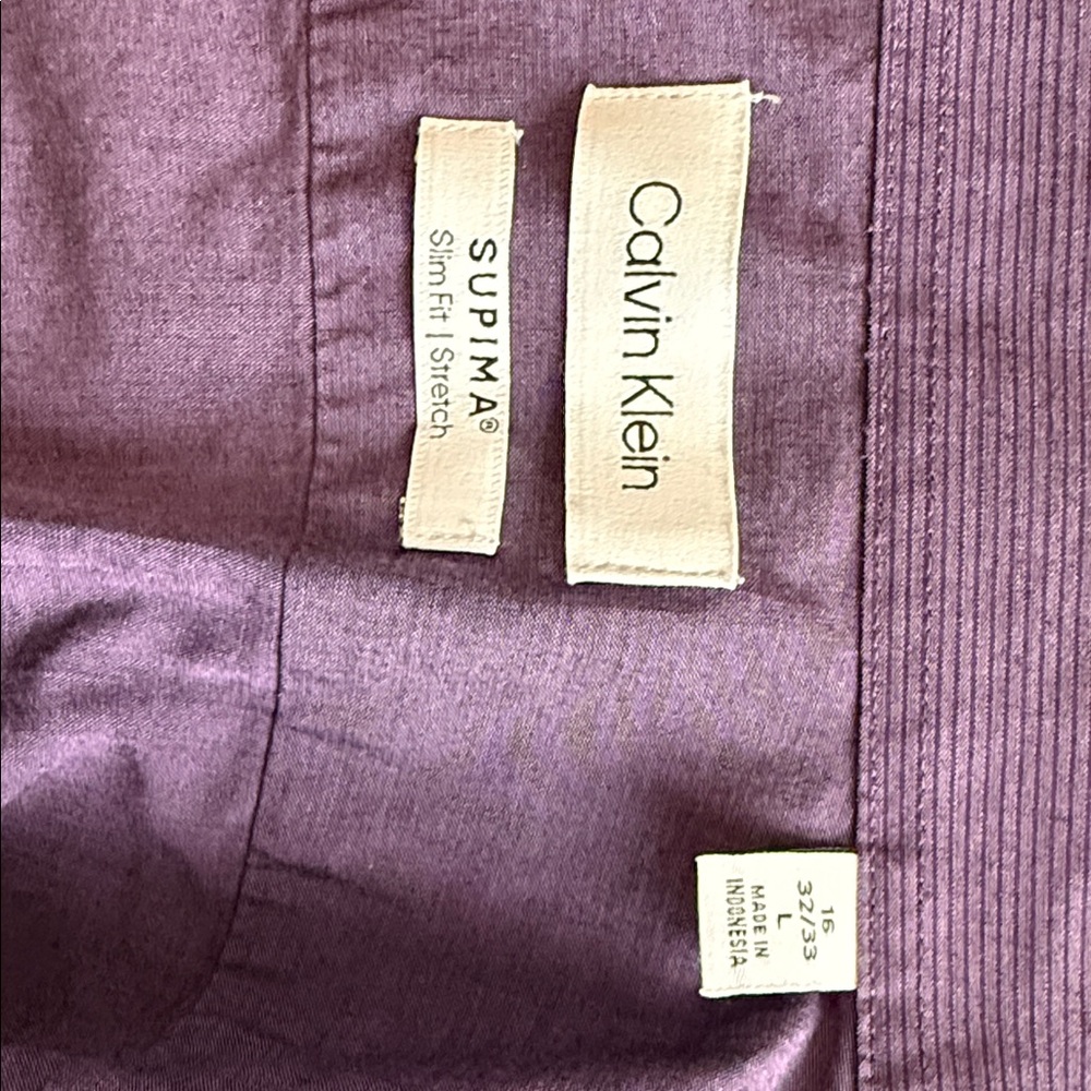 Calvin Klein Men's Chinos in Rich Purple